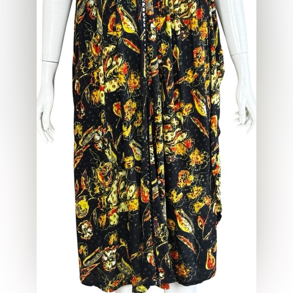 Free People Bohemian Garden Party Cotton Blend Knit Dress In Black Combo S L G#3 - Picture 11 of 16